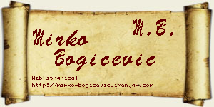 Mirko Bogičević vizit kartica